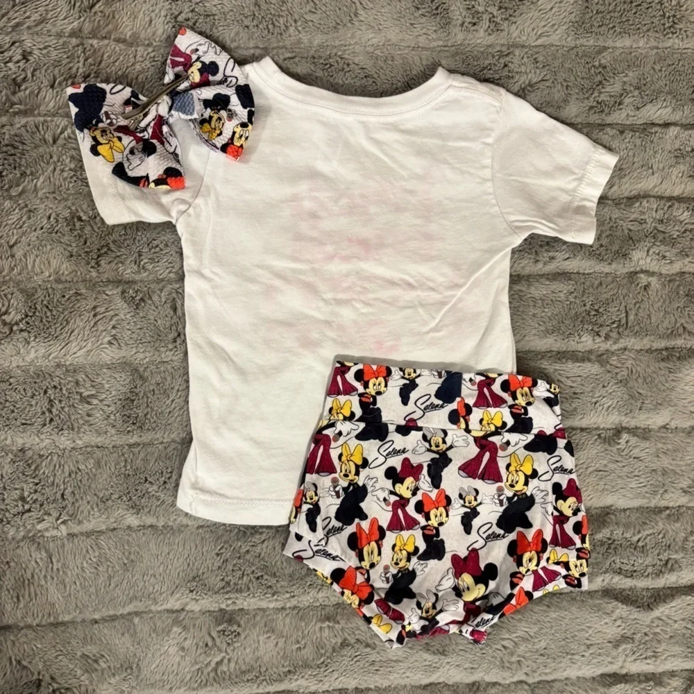 Handmade Selena Outfit 18-24 Months Bummies Minnie Mouse Biddi Biddi Bom Bom